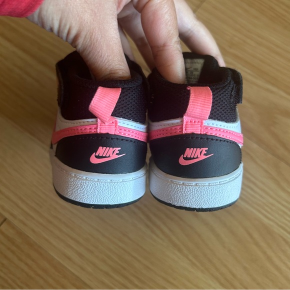 Nike Court Borough Mid 2 White Black Fierce Pink Sneakers Toddler 4C - Picture 4 of 7